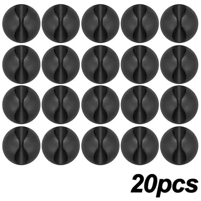 Cable Clips Phone Cord Holder USB Data Line Silicone Organizer Self-Adhesive Wire Management Cable Winder Earphone Charger Cord