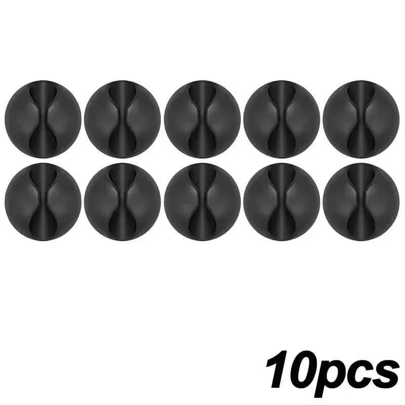 Cable Clips Phone Cord Holder USB Data Line Silicone Organizer Self-Adhesive Wire Management Cable Winder Earphone Charger Cord