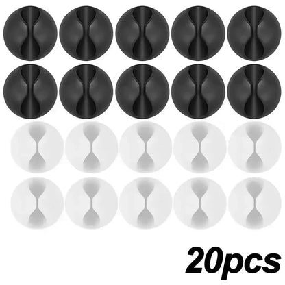 Cable Clips Phone Cord Holder USB Data Line Silicone Organizer Self-Adhesive Wire Management Cable Winder Earphone Charger Cord