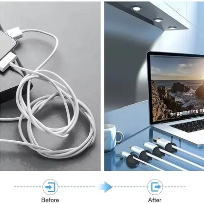 Cable Clips Phone Cord Holder USB Data Line Silicone Organizer Self-Adhesive Wire Management Cable Winder Earphone Charger Cord